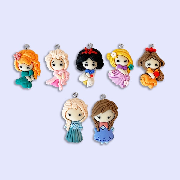 2pc, 7pc or 10pc Princess Charms -Mermaid Charms -Fairy Tale Charms -Ice Queen Charms - Kawaii charms -Children's Charms -Girls Necklace