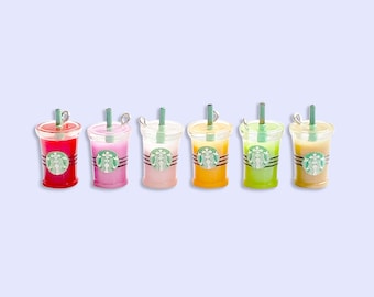 Frappe Coffee Cup Charm, Dyed Resin Drink Charm