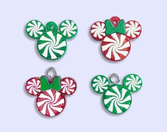 Peppermint Mickey Charm – Acrylic Candy Christmas Charm