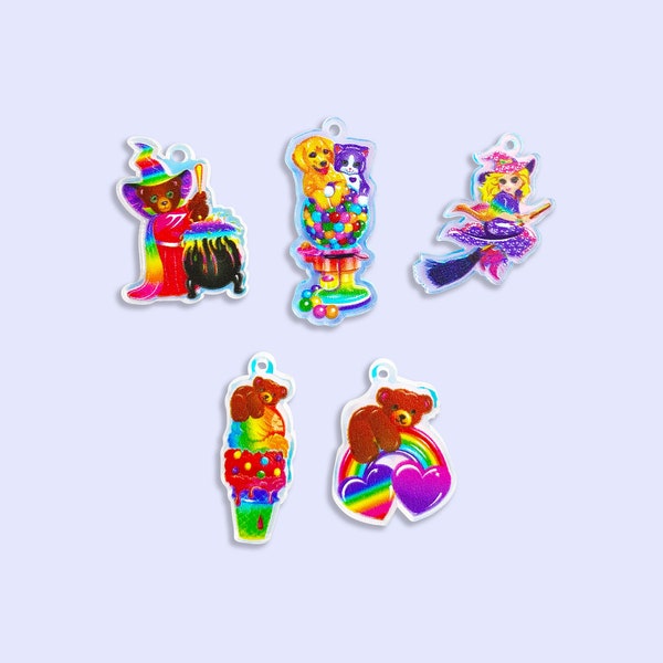 2pc or 10pc Iridescent Cartoon Charms - Rainbow Charms -Charms for Girls -Kawaii Charms  -Charms for Earrings -Shoe Charms -Witch Charms