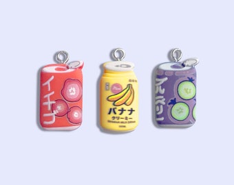 Adornos Kawaii para bebidas, adornos para latas de refresco, joyería de resina con forma de comida