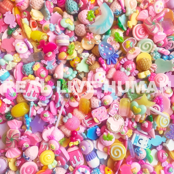 10pc or 20pc Kawaii RANDOM Food Mix Charm Set -Kawaii Candy Charm -Kawaii Fruit Charm -Kawaii Lollipop Charm -Kawaii Charm Bracelet