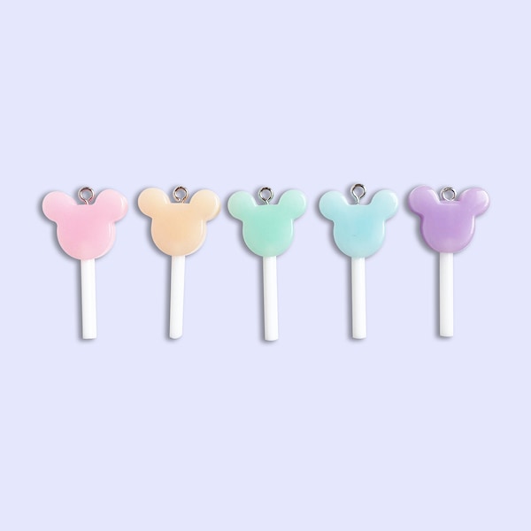 Breloque sucette pastel, ventouse de souris, breloque bonbon