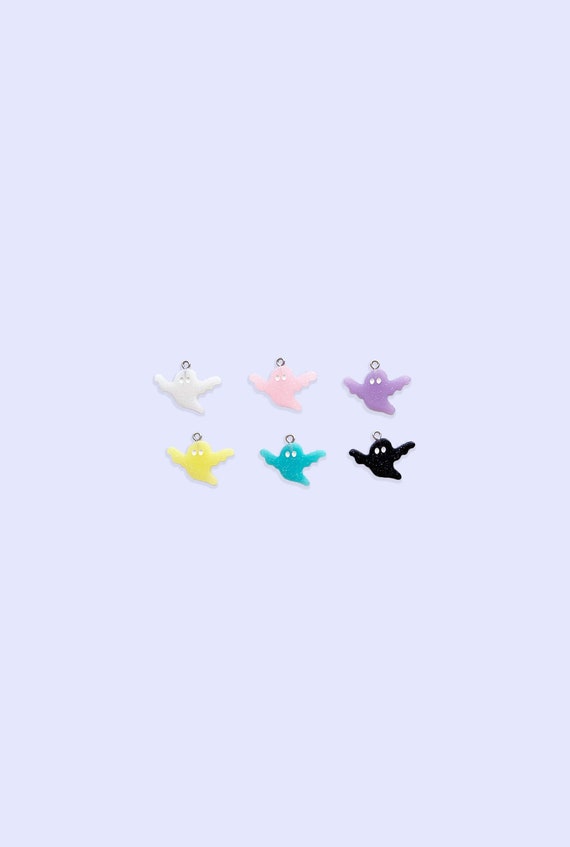 Pastel Ghost Charm, Resin Kawaii Charm, Halloween Jewelry