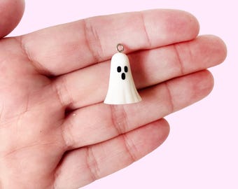 2 or 10pc Real Shaped Ghost Charm for DIY Halloween Jewelry