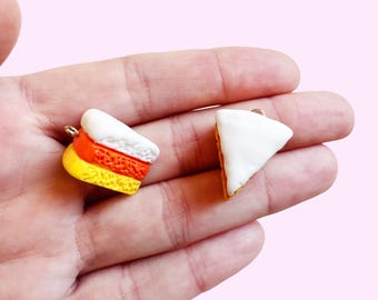 2pc or 10pc Candy Corn Pie Slice Charm – Halloween Resin Jewelry Making