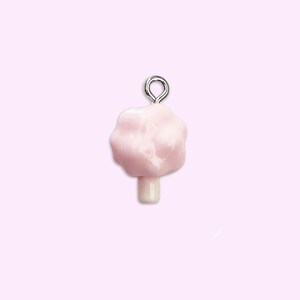 2 or 10pc Micro Mini Pink Cotton Candy Charm for Earring and Bracelet Making