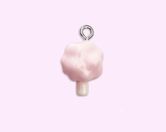 2 or 10pc Micro Mini Pink Cotton Candy Charm for Earring and Bracelet Making
