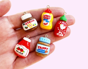 2pc, 5pc or 10pc Junk Food Charm -Fast Food Charm -Snack Charm -Pizza Charm -Lunch Charm -Hamburger Charm -Carbs Charm -American Food Charm
