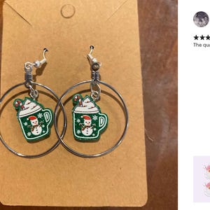 Christmas Acrylic Charms – Gingerbread House & Hot Cocoa, DIY Jewelry image 3