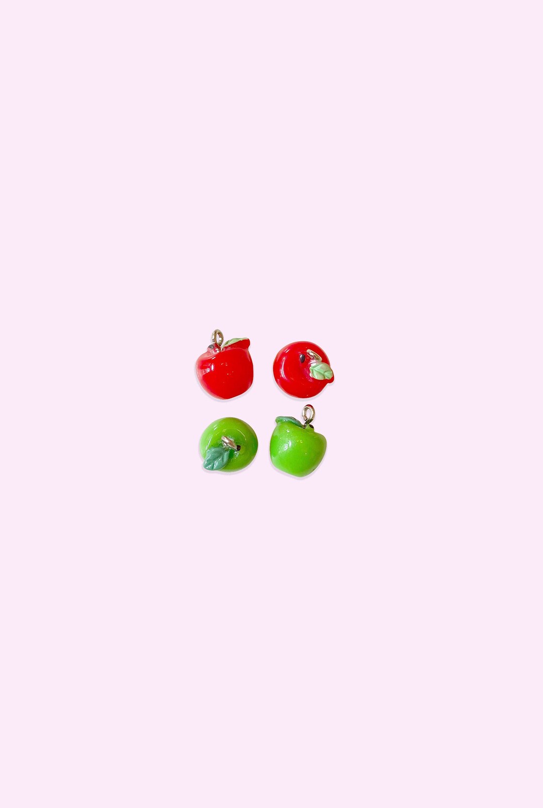 2pc or 10pc Red or Green Apple Charm granny Smith Apple fruit Charm ...