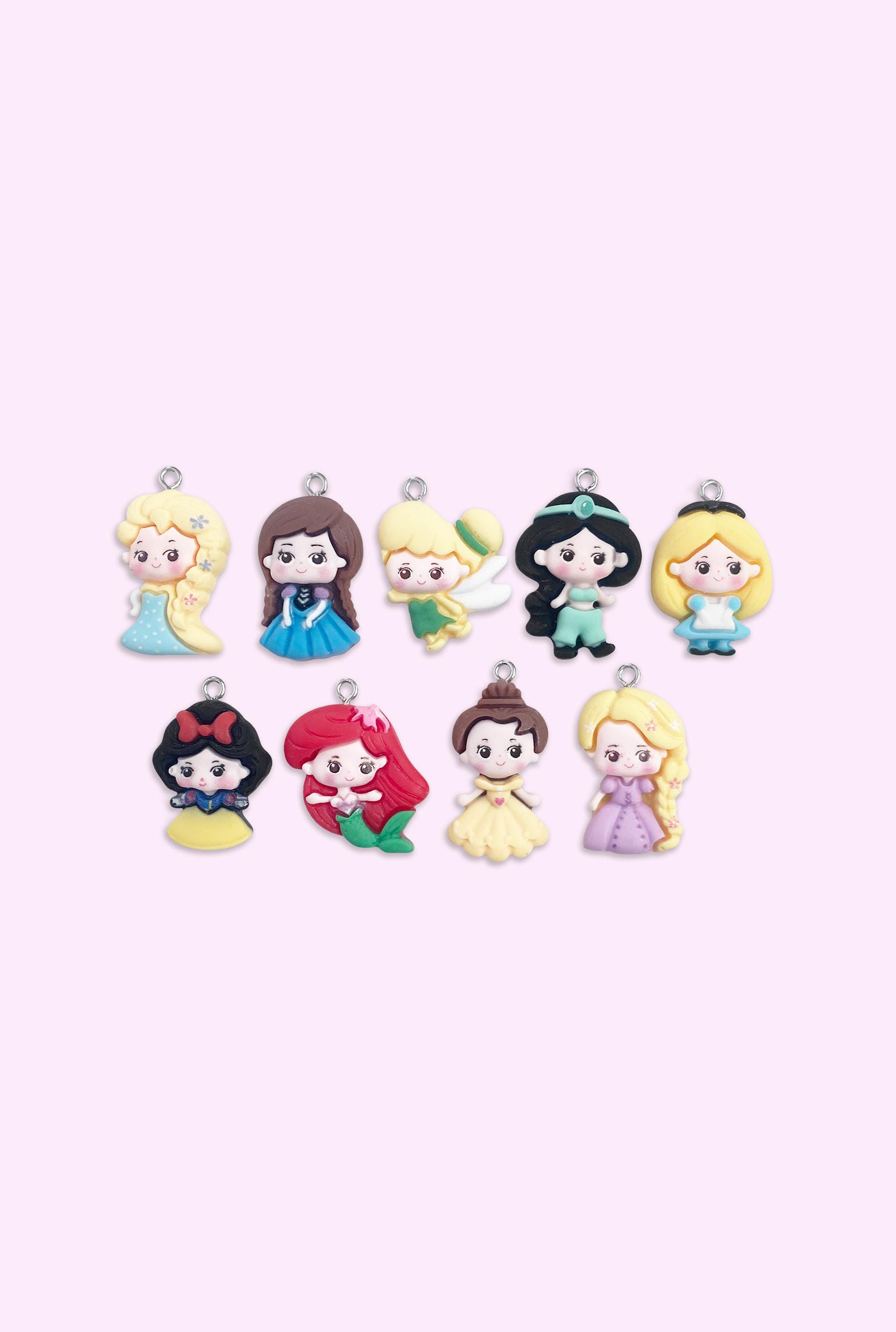 2pc, 9pc or 10pc Princess Charms -Mermaid Charms -Fairy Tale Charms -Ice Queen Charms - Kawaii charms -Children's Charms -Girls Necklace