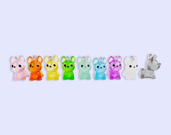 2, 9 or 10pc Clear Colorful Puppy Charms, Dog Mom Resin Jewelry Supplies