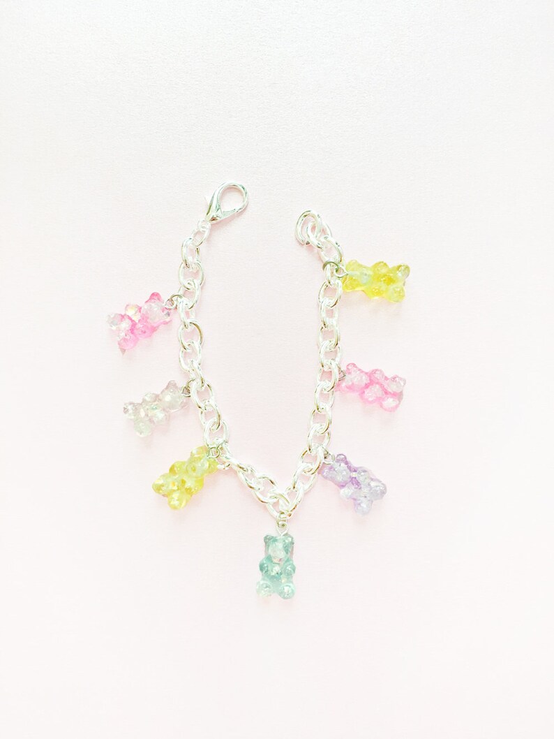 Pastel Glitter Gummy Bear Charm Bracelet pastel Goth Jewelry Etsy