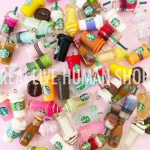 10pc or 20pc Random Mix Coffee Cup Charms - Miniature Drink Charm -Assorted Charm Pack -Kawaii Food Charm -Mini Food Charm -Bracelet Charm