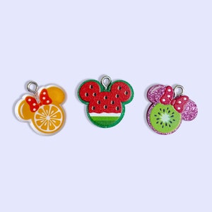 2pc, 3pc or 10pc Fruit Charms - Fruit Charm -Kiwi charms -Veggie charms -Watermelon Charms -Orange Charms - Shoe Charms -Bow Charms