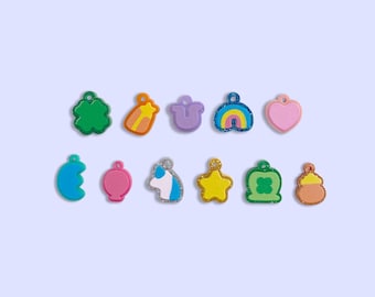 Kawaii Acrylic Charm Set, Cereal, Rainbow, Unicorn