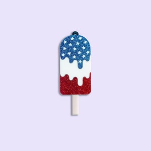 2pc or 10pc Fourth of July Popsicle Pendant -America Charm -4th of July- Summer Charm -Patriotic Charm -Kawaii Charm -Red White and Blue