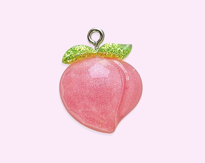 2pc or 10pc Glitter Peach Charm -fruit Charm -georgia Peach -pretty as ...