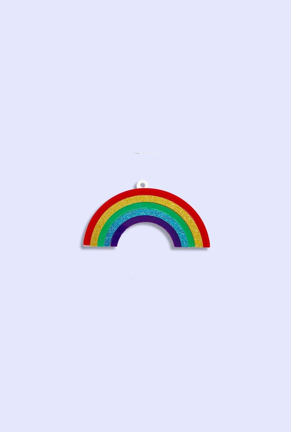 2pc or 10pc Large Rainbow Pendant -Over the Rainbow Charm -Rainbow Necklace -Lucky Charms -Kawaii Charm - Dessert Charm - Gods Promise Charm