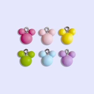 Breloque souris kawaii en résine, pendentif animal coloré