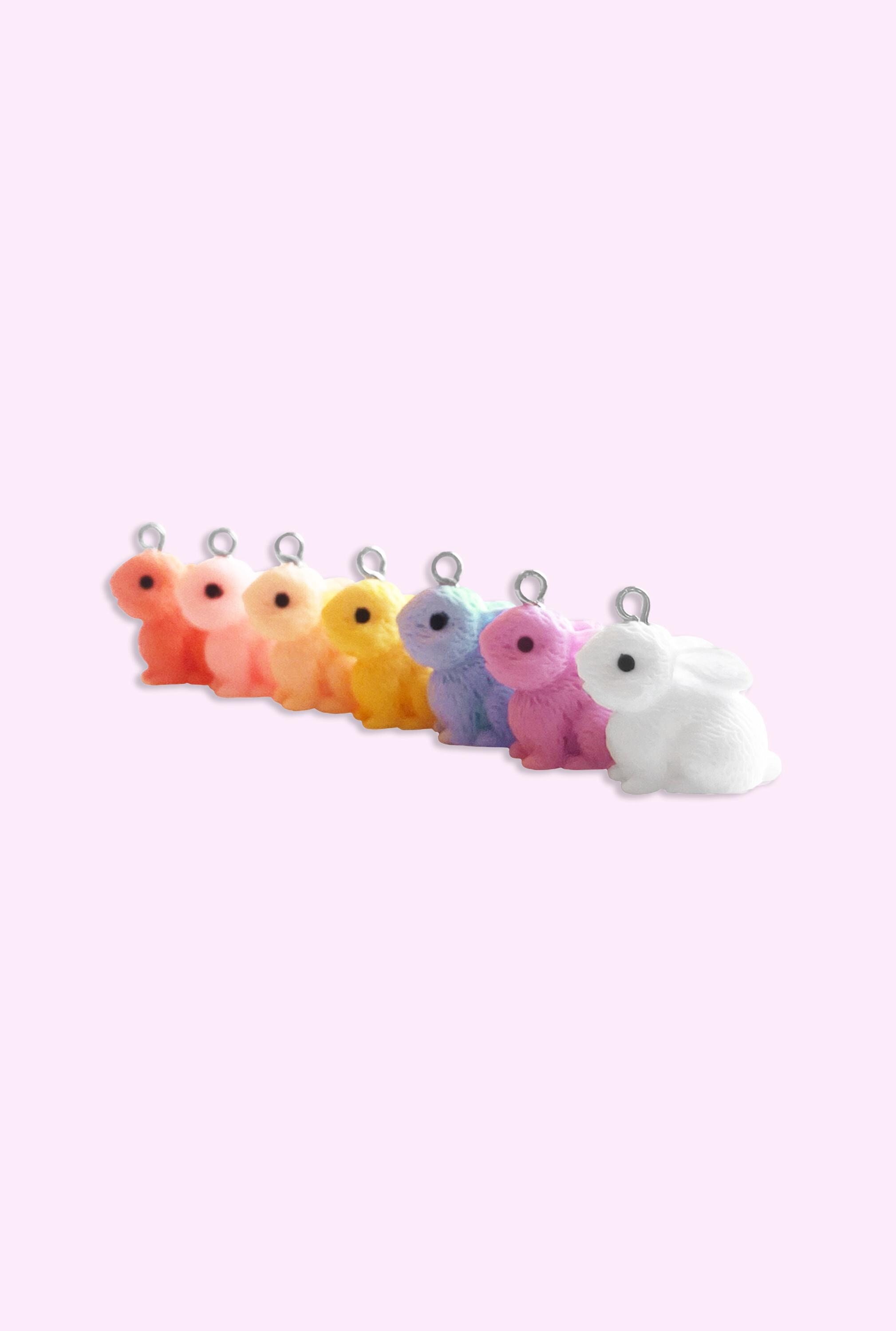 2 Stück, 7 Stück oder 10 Stück realistische Kaninchen Charme -Osterhasen Charme -Pastell Kaninchen Charme -Ostern Sonntag Charme -Rosa Kaninchen Charme -Osterei Charme