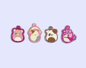 Kawaii Animal Acrylic Charms, Cheetah, Dog, Cat, Unicorn