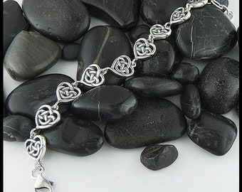 Robin's Heart Link Bracelet in Sterling Silver