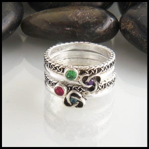 Josephine's Knot Birthstone Stacking Ring - Etsy