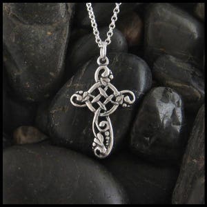 Celtic Ivy Cross in Sterling Silver