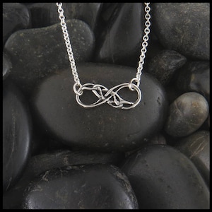 Celtic Eternity Knot Necklace in Silver, Dainty Infinity Celtic Knot Necklace