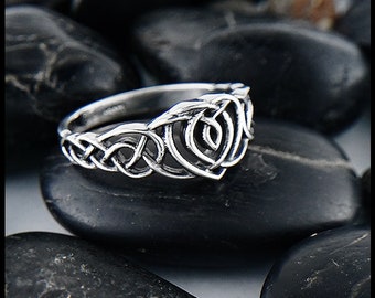 Kathleen's Heart Ring in Sterling Silver, Celtic Heart Knot Ring
