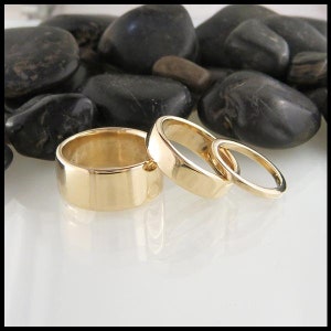 14K Gold Rounded Wedding Band in 10mm, 6mm, or 2.5mm widths