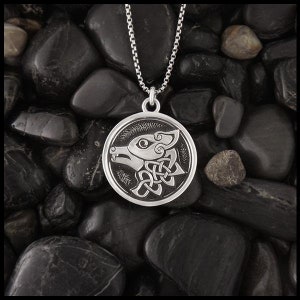 Silver Celtic Wolf Pendant