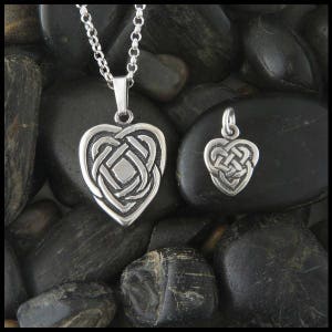 Celtic Maggie&#39;s Heart Knot Necklace in 2 Size Options