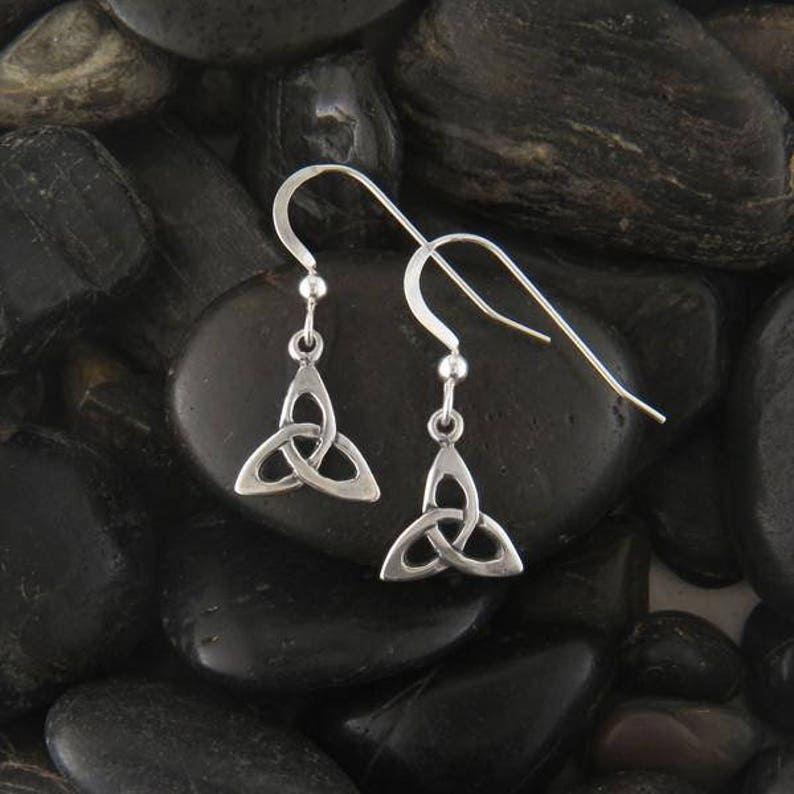 Irish Claddagh Trinity Pendant and Trinity Earring Set in Sterling Silver