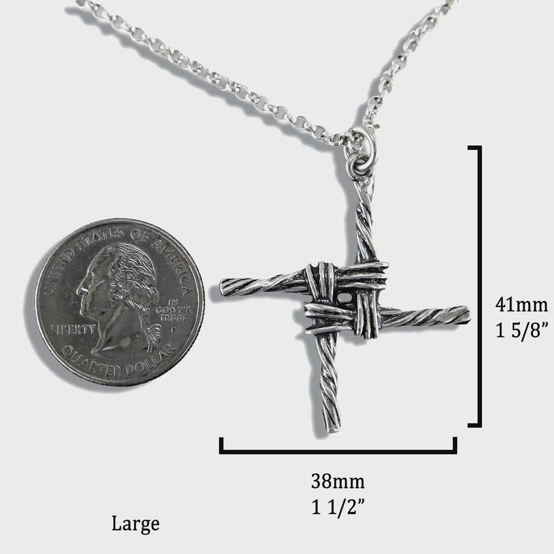 Cruz de Santa Brígida en plata de ley, 2 tamaños disponibles imagen 4