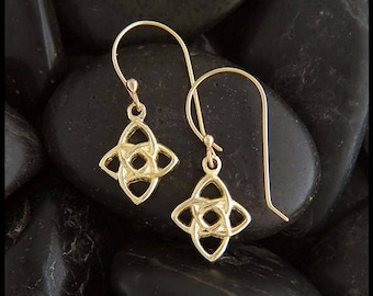 Celtic Starlight Knot Earrings in Gold with or without Diamonds or Tsavorites