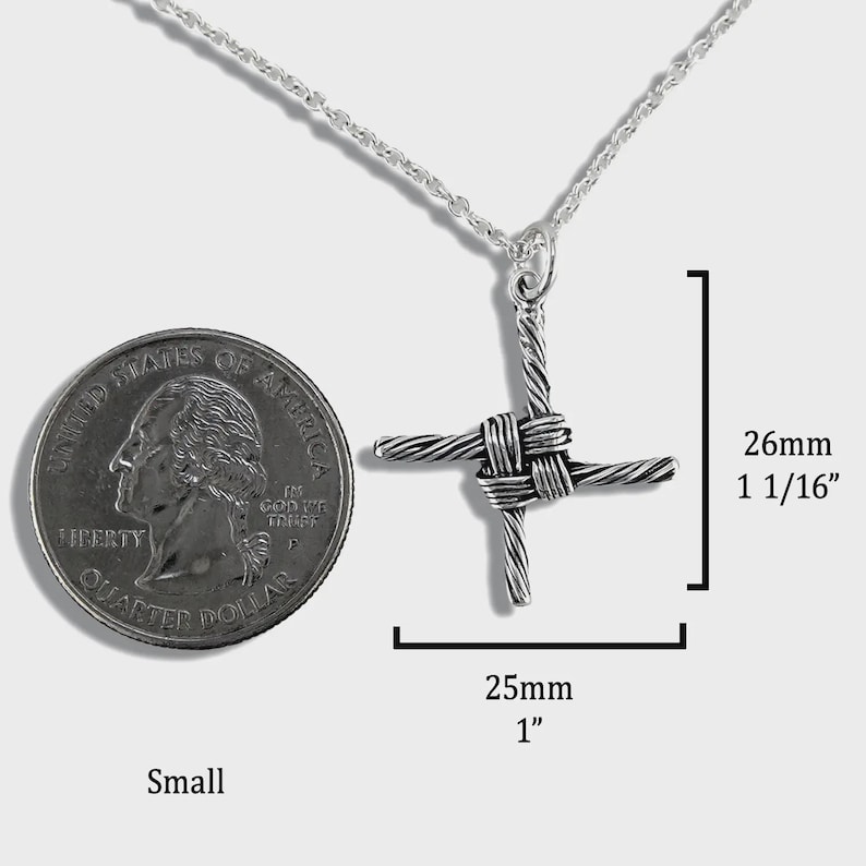 Cruz de Santa Brígida en plata de ley, 2 tamaños disponibles imagen 5