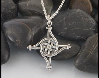 St. Brigid's Spiral Cross in Sterling Silver