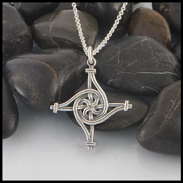 St. Brigid's Spiral Cross in Sterling Silver