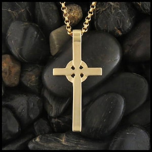 Simple Celtic Kilmory Cross in 14K Gold in 2 Size Choices