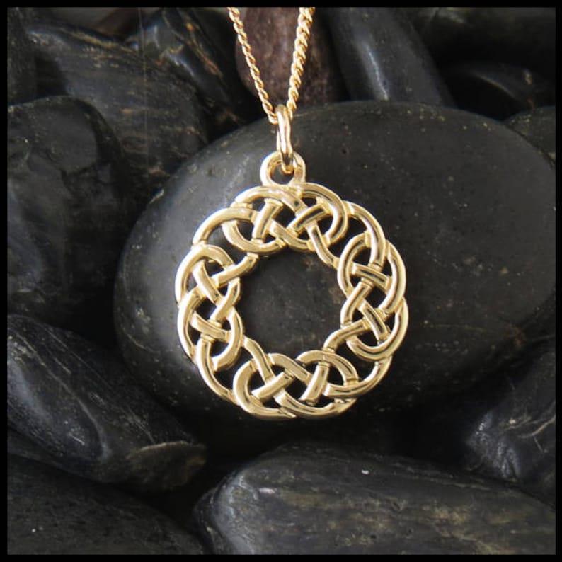 Celtic Knot Round Love Knot Pendant in Gold Celtic Knot Etsy