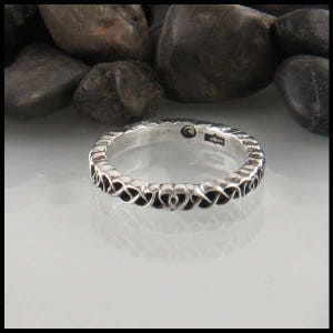 Celtic Heart Knot Stacking Ring in Sterling Silver