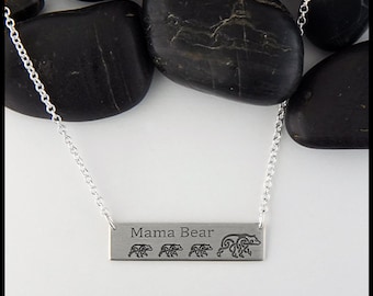 Personalized Bear Bar Necklace