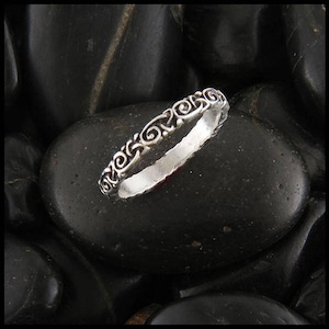 Celtic Trinity Scroll Stacking Ring in Sterling Silver