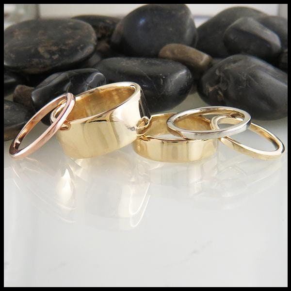 14K Gold Rounded Wedding Band in 10mm, 6mm, or 2.5mm Widths - Etsy