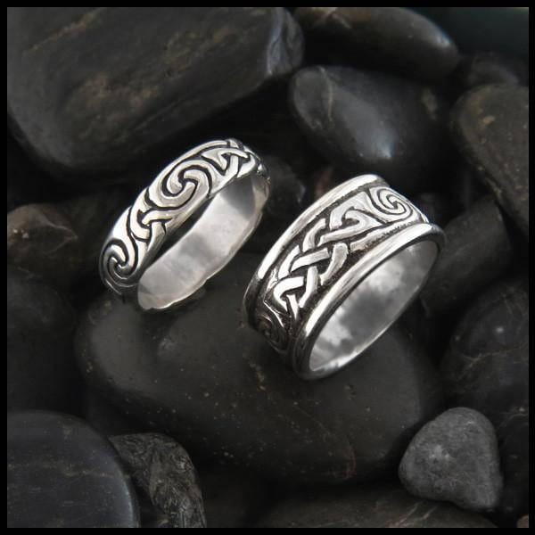 Celtic Knot Band in Sterling Silver, Celtic Trinity Knot Ring, Dal Riada Celtic Ring in 2 Width Options