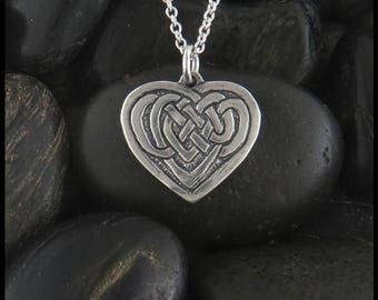 Celtic Jeanne's Heart Pendant in Silver