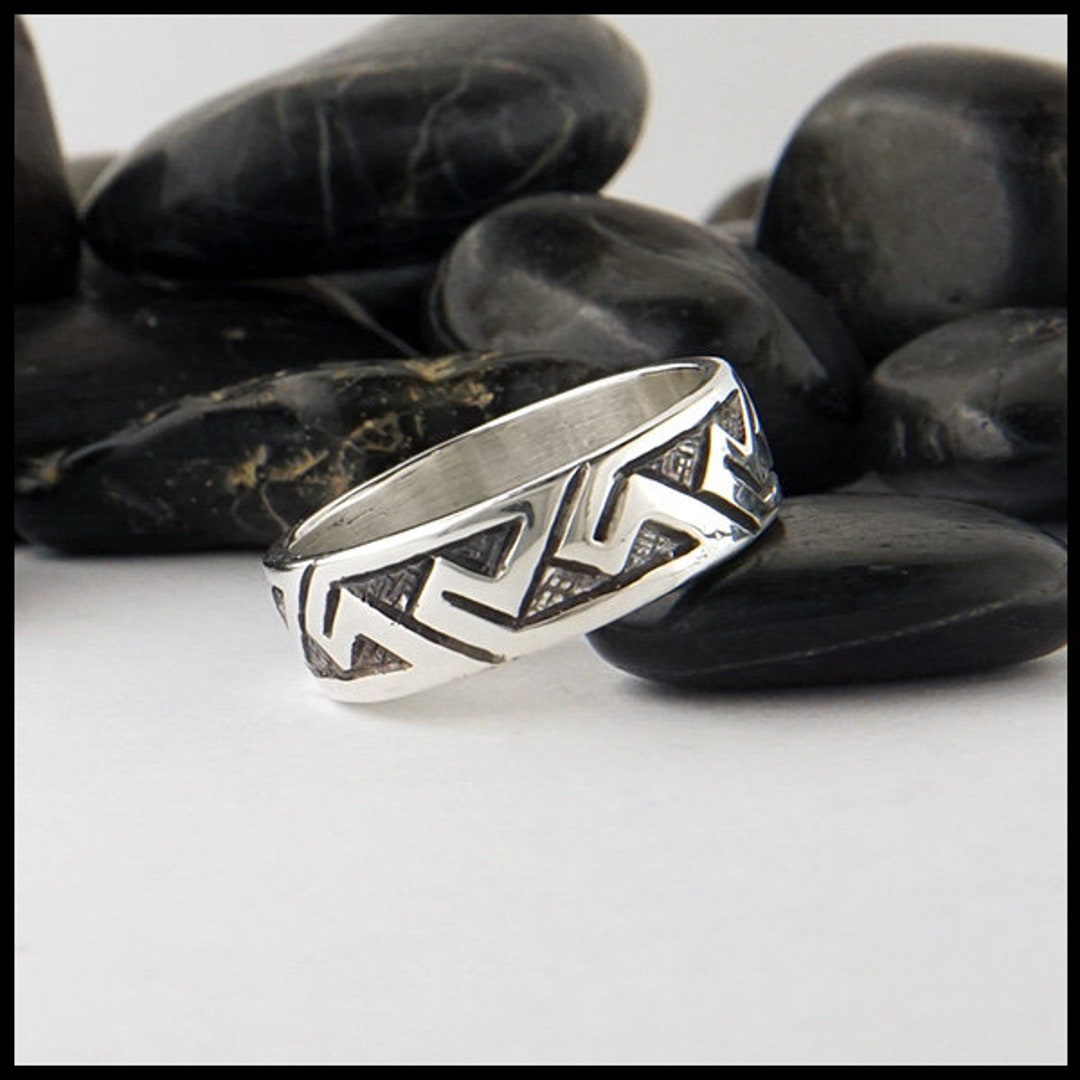 Pictish Key Pattern Ring in Silver - Etsy